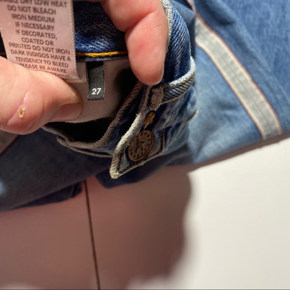 Calvin Rucker Rebel Selvage High Vintage Straight 100% Cotton Raw Hem Jeans 27 - Picture 11 of 15